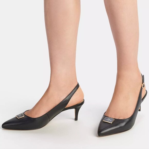 NIB COACH Jillian Slingback -Heel Height 2.25" -Leather in Black, Buckle closure - Picture 1 of 4